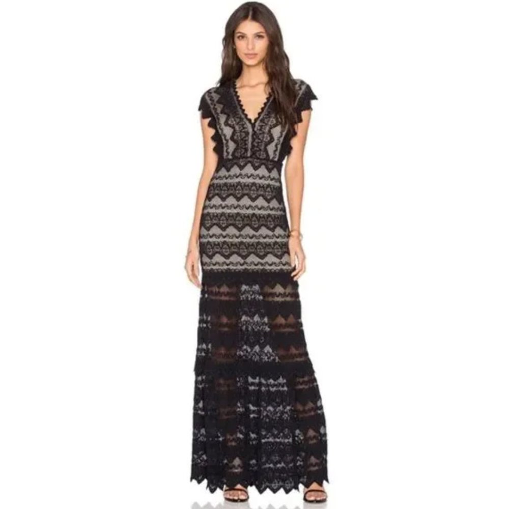 Nightcap Antionette Gown Black & Tan